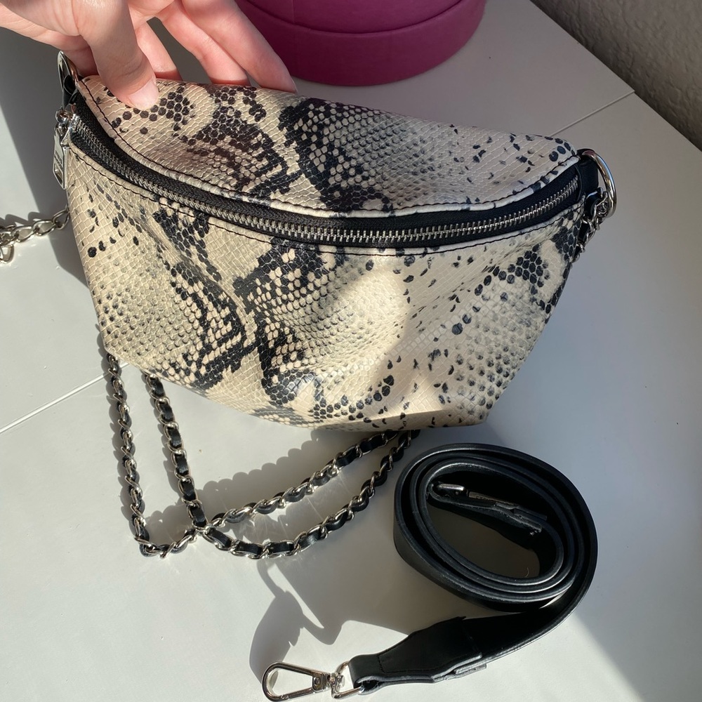 Snakeskin Fanny and crossbody bag